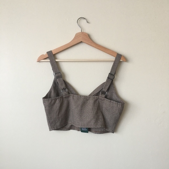 ⚡️NWT! Wild Fable Brown Plaid Bra Bustier Crop Top - Picture 6 of 8